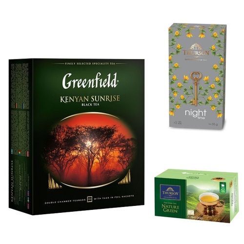 Чай Greenfield и 2 вида чая Thurson Чай Greenfield и 2 вида чая Thurson